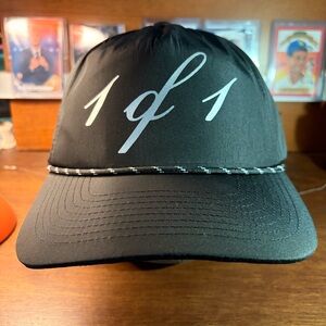 1 of 1 Sports Card Parallel Inspired Rope Hat - Black & Silver Snapback